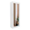 Ironing Board Cabinet for Wall Wall Mounted Ironing Storage Cabinet Foldable Hanging Ironing Board Large Hide Ironing Board Cabinet with Mirror Cloth Hook for Home, White view 4