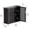 HITNET Black Bathroom Storage Cabinet, Hanging Medicine Cabinet with Adjustable Shelf, Bamboo Over The Toilet Wall Mounted Space Saver Organizer, Double Doors view 3