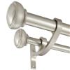 Yun Nephele Brushed Nickel Double Curtain Rods, 48-84 Inch, Aluminum, Adjustable, Holds Up to 30lb, Wall Mounted, Decorative, Layered Look, Bedroom, Living Room, Dining Room, Kitchen, Patio view 1