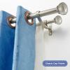 Yun Nephele Brushed Nickel Double Curtain Rods, 48-84 Inch, Aluminum, Adjustable, Holds Up to 30lb, Wall Mounted, Decorative, Layered Look, Bedroom, Living Room, Dining Room, Kitchen, Patio view 2