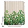 St. Patrick's Day Shower Curtain for Bathroom 36" x 72", Green Clover Hand Painted Style Linen Texture Shower Curtain with Hooks Polyester Waterproof Home Bathtub Decor view 1