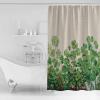 St. Patrick's Day Shower Curtain for Bathroom 36" x 72", Green Clover Hand Painted Style Linen Texture Shower Curtain with Hooks Polyester Waterproof Home Bathtub Decor view 2