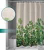 St. Patrick's Day Shower Curtain for Bathroom 36" x 72", Green Clover Hand Painted Style Linen Texture Shower Curtain with Hooks Polyester Waterproof Home Bathtub Decor view 3