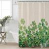 St. Patrick's Day Shower Curtain for Bathroom 36" x 72", Green Clover Hand Painted Style Linen Texture Shower Curtain with Hooks Polyester Waterproof Home Bathtub Decor view 4