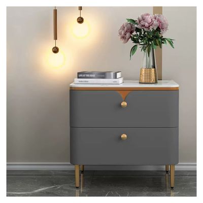 Bed Side Tables Nightstand Modern Wood Nightstands End Table with 2 Drawers Bedside Tables for Office Living Room Bedroom (Dark Grey) Nightstands (Size : L30xD40xH51cm)