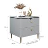 Bed Side Tables Nightstand Modern Wood Nightstands End Table with 2 Drawers Bedside Tables for Office Living Room Bedroom (Dark Grey) Nightstands (Size : L30xD40xH51cm) view 2