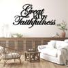 Metal Bible Verses Wall Decor-Great is Thy Faithfulness Metal Scripture Sign,Great is Your Faithfulness Wall Art,Bible Inspirational Saying Quotes Decor,Living Room Hanging(52"x 29"| 134x76cm, Sliver) view 2