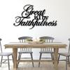 Metal Bible Verses Wall Decor-Great is Thy Faithfulness Metal Scripture Sign,Great is Your Faithfulness Wall Art,Bible Inspirational Saying Quotes Decor,Living Room Hanging(52"x 29"| 134x76cm, Sliver) view 3