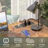 Besiost 39" Height Adjustable Standing Desk with Power Outlets - Manual Rolling Stand Up Desk with Wheels Small Portable Computer Desk Mobile Laptop Table with Storage Shelves for Home Office, Rustic view 4