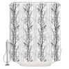 Abstract Style Shower Curtain for Bathroom 72" x 84" Tree Branches Gray and Black Gradient Shower Curtain with Hooks Polyester Waterproof Home Bathtub Decor view 1