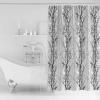 Abstract Style Shower Curtain for Bathroom 72" x 84" Tree Branches Gray and Black Gradient Shower Curtain with Hooks Polyester Waterproof Home Bathtub Decor view 2
