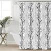 Abstract Style Shower Curtain for Bathroom 54" x 78", Tree Branches Gray and Black Gradient Shower Curtain with Hooks Polyester Waterproof Home Bathtub Decor view 4