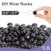 DomeStar 1LB Flat Glass Marbles, Black Glass Beads Bulk Vase Fillers Gemstones Decorative Pebbles for Table Aquarium Home Decor DIY Craft view 2