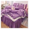 Bed, Pink Ruffle Bedding Set Luxury Bed Skirt Bed Sheet Bedspread Quilt Cover Girl Bedspread Pillowcase view 1