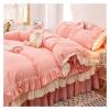 Bed, Pink Ruffle Bedding Set Luxury Bed Skirt Bed Sheet Bedspread Quilt Cover Girl Bedspread Pillowcase view 3