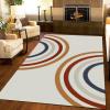 ERAYNA Bohemian Rainbow Lines Area Rugs, Simple Rainbow Art Indoor Non-Slip Kids Rug, Upholstery Rug with Non-Slip Backing for Kids Boys Girls Bedroom Living Room Dining Room Study 6.6ftx5.3ft view 2