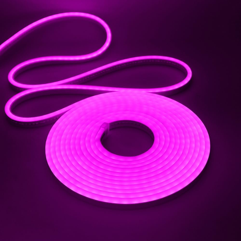 KISUFU 24V Neon LED Strip Lights 2835 DC Neon Rope Light, 120LEDs/M Flexible IP67 Waterproof Strip Light for Indoor Outdoor Decoration (Power Adapter not Included)