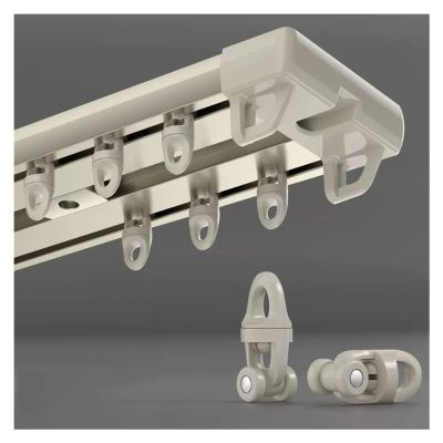 Ceiling Curtain Track Hospital Curtain RV Curtain Ceiling Mount Double Curtain Track, 3.3-19.7ft Long Hospital/Gazebo/Hotel Sliding Curtain Rod for Room Divider with Screw Kit ( Color : Champagne , Si