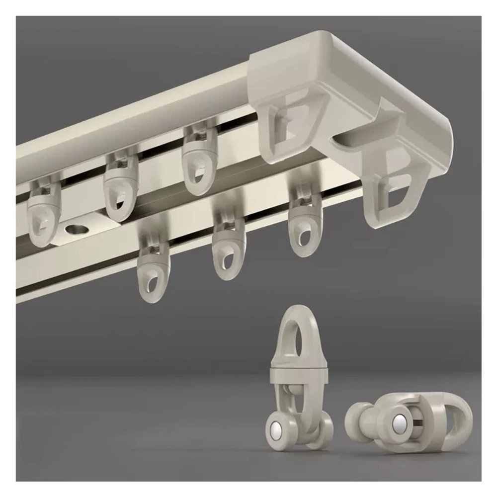 Ceiling Curtain Track Hospital Curtain RV Curtain Ceiling Mount Double Curtain Track, 3.3-19.7ft Long Hospital/Gazebo/Hotel Sliding Curtain Rod for Room Divider with Screw Kit ( Color : Champagne , Si