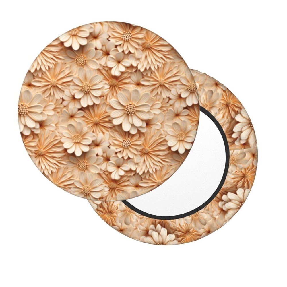 Velvet Round Stool Covers, Wood Floral Pattern Round Stool Cushion Slipcover with Elastic Bands, Luxury Bar Stool Seat Covers Round Circle Bar Stool Covers for 12-14" Chair