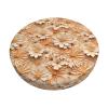 Velvet Round Stool Covers, Wood Floral Pattern Round Stool Cushion Slipcover with Elastic Bands, Luxury Bar Stool Seat Covers Round Circle Bar Stool Covers for 12-14" Chair view 2