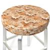 Velvet Round Stool Covers, Wood Floral Pattern Round Stool Cushion Slipcover with Elastic Bands, Luxury Bar Stool Seat Covers Round Circle Bar Stool Covers for 12-14" Chair view 3