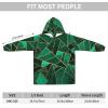 AMAZWI Black And Gold Geometric Wearable Blanket Hoodie, Oversized Blanket Sweatshirt Soft Warm Comfortable Pullover With Pocket view 2