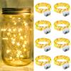 chzk 8 Pack Fairy Lights 7Ft 20 LED Twinkle String Lights 3 Modes Battery Operated Waterproof Firefly Starry for Mason Jar Party Wedding Christmas Valentines Day Table Centerpieces,Warm White view 1