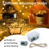 chzk 8 Pack Fairy Lights 7Ft 20 LED Twinkle String Lights 3 Modes Battery Operated Waterproof Firefly Starry for Mason Jar Party Wedding Christmas Valentines Day Table Centerpieces,Warm White view 2