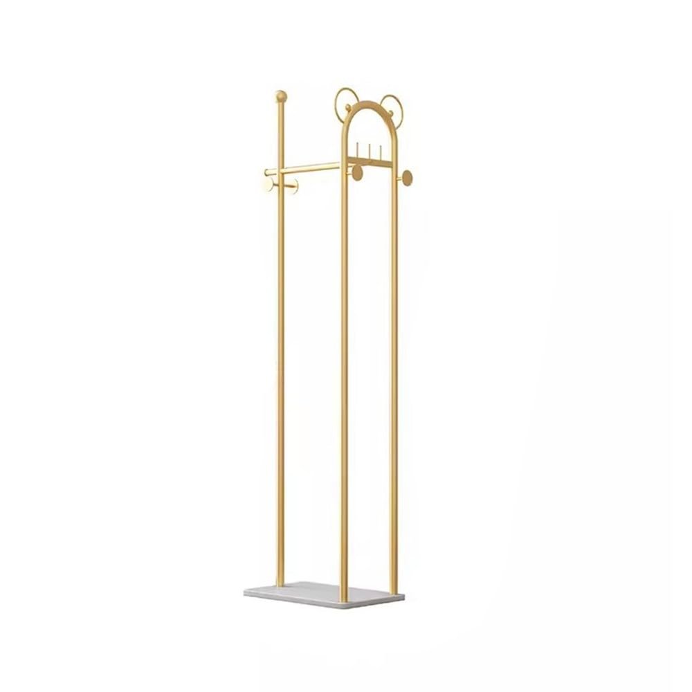 VduCk Clothes Rack Freestanding Hanging Clothes Rack Metal Clothing Rack With Hooks And Rock Plate Base Coat Rack For Bedroom,living Room, Entry Door (Color : A)