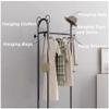 VduCk Clothes Rack Freestanding Hanging Clothes Rack Metal Clothing Rack With Hooks And Rock Plate Base Coat Rack For Bedroom,living Room, Entry Door (Color : A) view 4