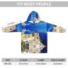 AMAZWI Santorini Greek Island Sea View Wearable Blanket Hoodie, Oversized Blanket Sweatshirt Soft Warm Comfortable Pullover With Pocket view 2
