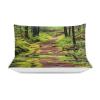 Green Forest Duvet Cover Queen Size, Ultra Soft Microfiber Scenery Bedding Set, 3 Pieces Nature Landscape Pattern Comforter Cover Set with Zipper Closure view 3