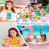 Bollove Slushie Cup, Smoothie Cups with Lids & Straws, Slushy Cup for Juices, Milk and Ice Cream Make, Portable Frozen Magic Slushie Cup Maker for Kids, Friends and Family (Green), inch view 2