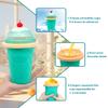 Bollove Slushie Cup, Smoothie Cups with Lids & Straws, Slushy Cup for Juices, Milk and Ice Cream Make, Portable Frozen Magic Slushie Cup Maker for Kids, Friends and Family (Green), inch view 4