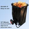 AimGrowth Mobile Trash Bag Holder Outdoor Lawn Leaf Bag Holder with Wheels and 15 Count 39 Gallon Drawstring Trash Bags | Holds 35-65 Gallon Leaf Bags for Leaves Weeding Camping Party view 3