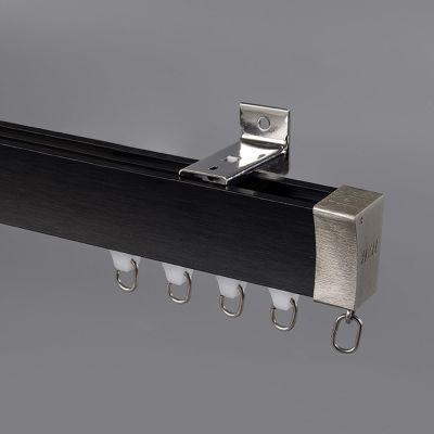 ACHZYFT Curtain Track System, Ceiling Mounted/Side Mounted Curtain Track, RV Curtain Track, Room Divider Curtain Rods(Size:3.1M,Color:Black - Side Mount)