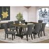 HomeStock Bohemian Dining Set - 9 Piece Kitchen Table Set - 8 ChairsSmall Table - Solid Wood view 1