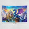 ANMOGID Large Dragon Tapestry Castle Dragon Backdrop Wall Hanging Aesthetic Purple Blue Decoration For Bedroom Living Room Fantasy Wall Art Tapestries 90"x59" view 2