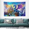 ANMOGID Large Dragon Tapestry Castle Dragon Backdrop Wall Hanging Aesthetic Purple Blue Decoration For Bedroom Living Room Fantasy Wall Art Tapestries 90"x59" view 3