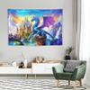 ANMOGID Large Dragon Tapestry Castle Dragon Backdrop Wall Hanging Aesthetic Purple Blue Decoration For Bedroom Living Room Fantasy Wall Art Tapestries 90"x59" view 4