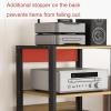 5-Tier Audio Vedio-Media Stand Corner Shelf, CD Stereo Storage Shelf Wooden Component Cabinet, Modern Movable Multi-Function Storage Cart for Home Office Theater (Color : C) view 4