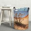 Desert Plant print Laundry Hamper with Handle Waterproof Collapsible Organizer Baskets Circular Dirty Clothes Organizer Basket Portable Storage Bin for Bathroom Bedroom Dorm view 1