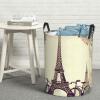 Eiffel Tower Bicycle print Laundry Hamper with Handle Waterproof Collapsible Organizer Baskets Circular Dirty Clothes Organizer Basket Portable Storage Bin for Bathroom Bedroom Dorm view 1