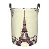 Eiffel Tower Bicycle print Laundry Hamper with Handle Waterproof Collapsible Organizer Baskets Circular Dirty Clothes Organizer Basket Portable Storage Bin for Bathroom Bedroom Dorm view 2