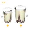 Eiffel Tower Bicycle print Laundry Hamper with Handle Waterproof Collapsible Organizer Baskets Circular Dirty Clothes Organizer Basket Portable Storage Bin for Bathroom Bedroom Dorm view 3