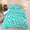 Jingzhang Plaid Comforter Set Full Size, 3D Print Creative Blue White Plaid Bedding Set Art Blue White Plaid Quilt Duvet Insert 3 Pieces view 1