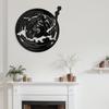 SIGNLEADER Metal Wall Art Decor Astronaut Modern Abstract Wall Sculpture Hangings Home Decoration for Living Room, Bedroom, Bathroom, Kitchen, Outdoor - 36" Black view 3