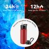 16 oz Insulated Water Bottle with Straw Lids, Stainless Steel Kids Water Bottles for School, Double Wall Vacuum Metal Water Bottle with Straw & Wide Mouth Lid, Red 4 Pack view 4