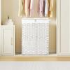 Greenstell Laundry Hamper with Lid, 90L Clothes Hamper with 2 Removable Liner Bags & 2 Mesh Laundry Bags, Handwoven Synthetic Rattan Laundry Basket for Clothes, Toys in Bathroom, Bedroom White view 2